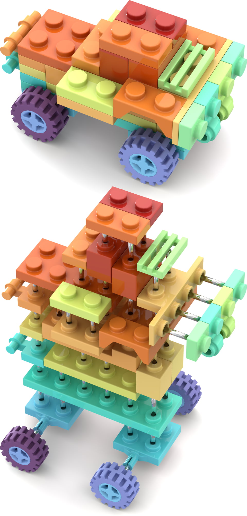 Truck path-colored render